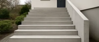 Saubere Außentreppe aus Beton nach der Reinigung