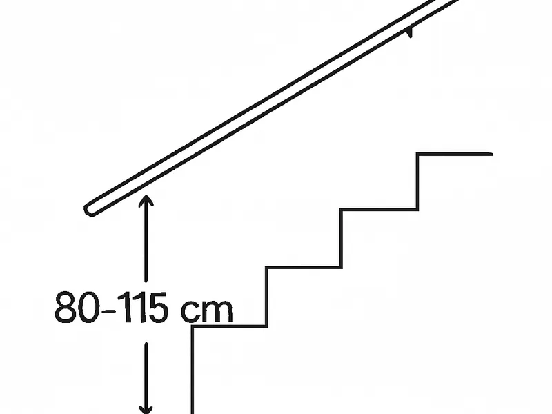 Schema der Handlaufhöhe nach DIN 18065 zwischen 80 und 115 cm