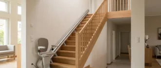 Montierter Treppenlift an einer Innentreppe
