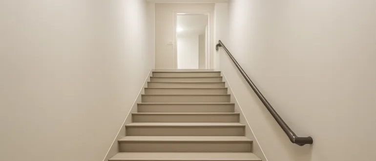 Heller, großzügig bemessener Treppenraum in einem Mehrfamilienhaus