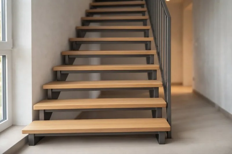 Sambatreppe mit charakteristischen Wechselstufen im Detail