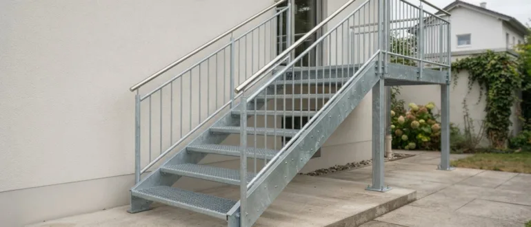Verzinkte Stahltreppe im Außenbereich