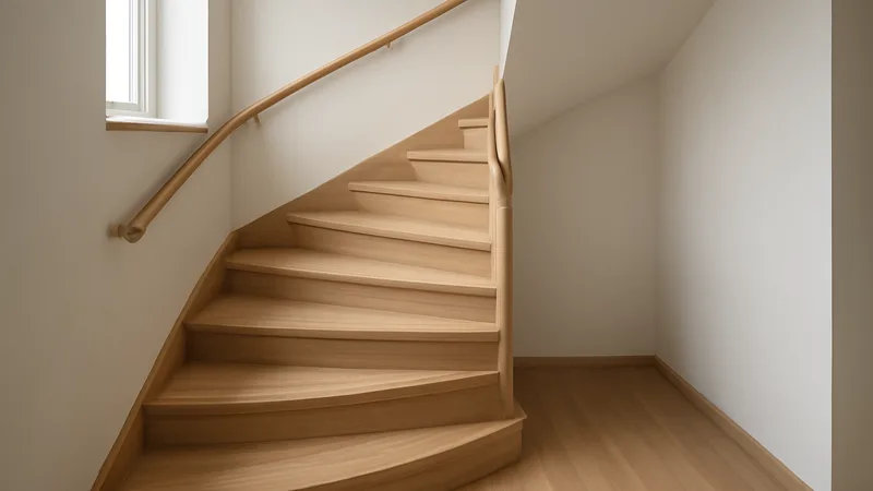 Gewendelte Treppe mit sich verjüngenden Stufen