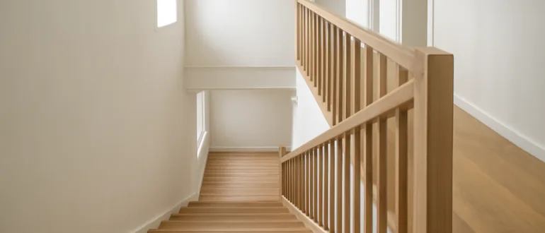 Treppe von oben fotografiert, Blickwinkel wie im Grundriss