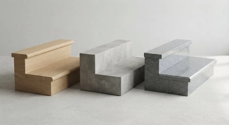 Materialvergleich für Treppenstufen: Holz, Beton und Naturstein