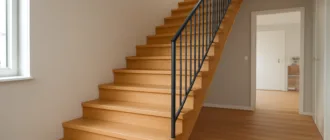 Fertig montierte Treppe in einem modernen Wohnraum