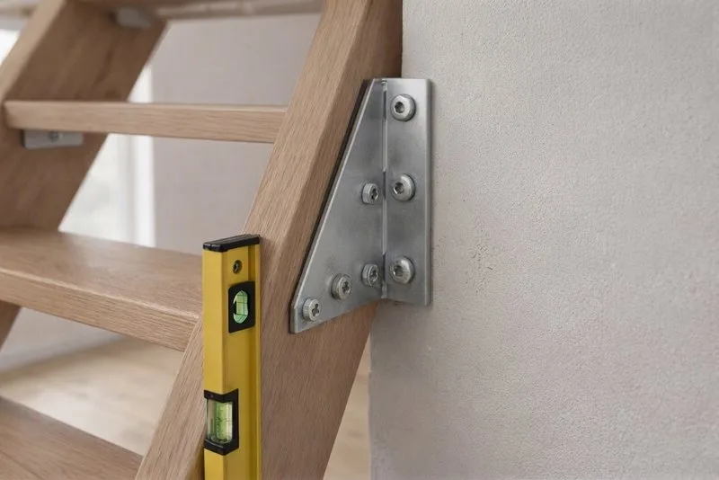 Verankerung eines Treppenbausatzes an der Wand