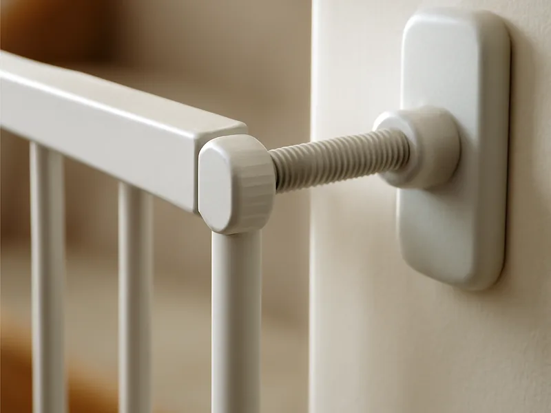 Klemmmechanismus eines Treppenschutzgitters im Detail