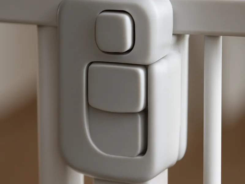 Verriegelungsmechanismus eines Treppenschutzgitters im Detail
